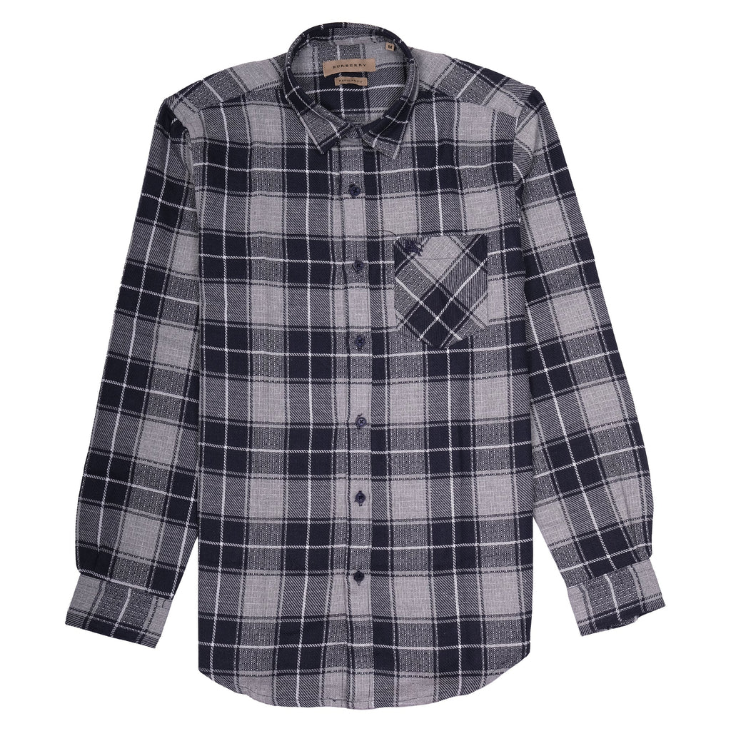 BURBERRY Midnight Plaid Slim Fit Long Sleeve Flannel Shirt