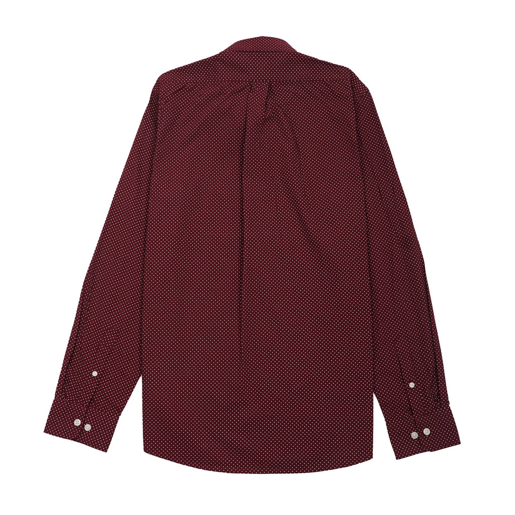 BROOKS BROTHERS Opulent Merlot Tailored Fit Long Sleeve Button-Up Shirt