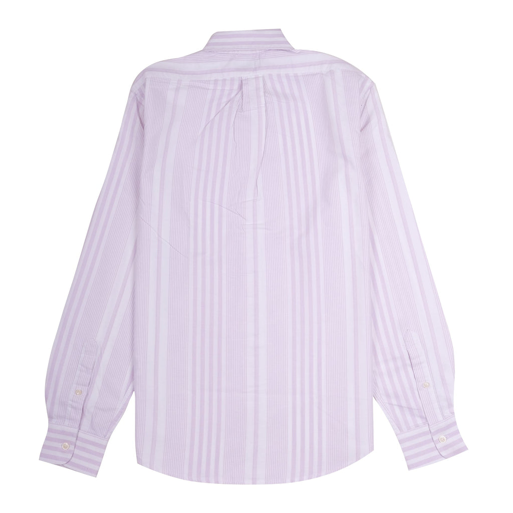 BROOKS BROTHERS Soft Lavender Classic Fit Striped Button-Down Shirt