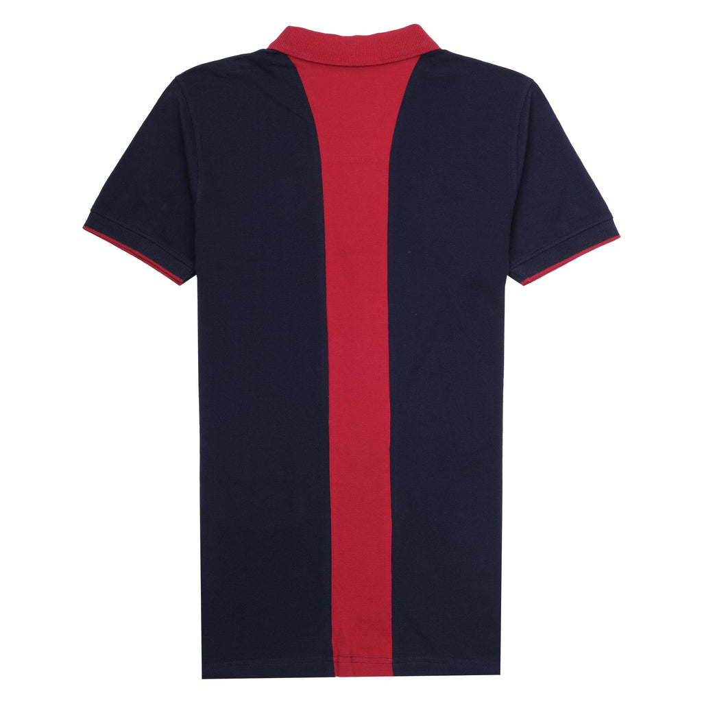 AUSTIN REED Twilight Navy and Crimson Contrast Slim Fit Polo Shirt