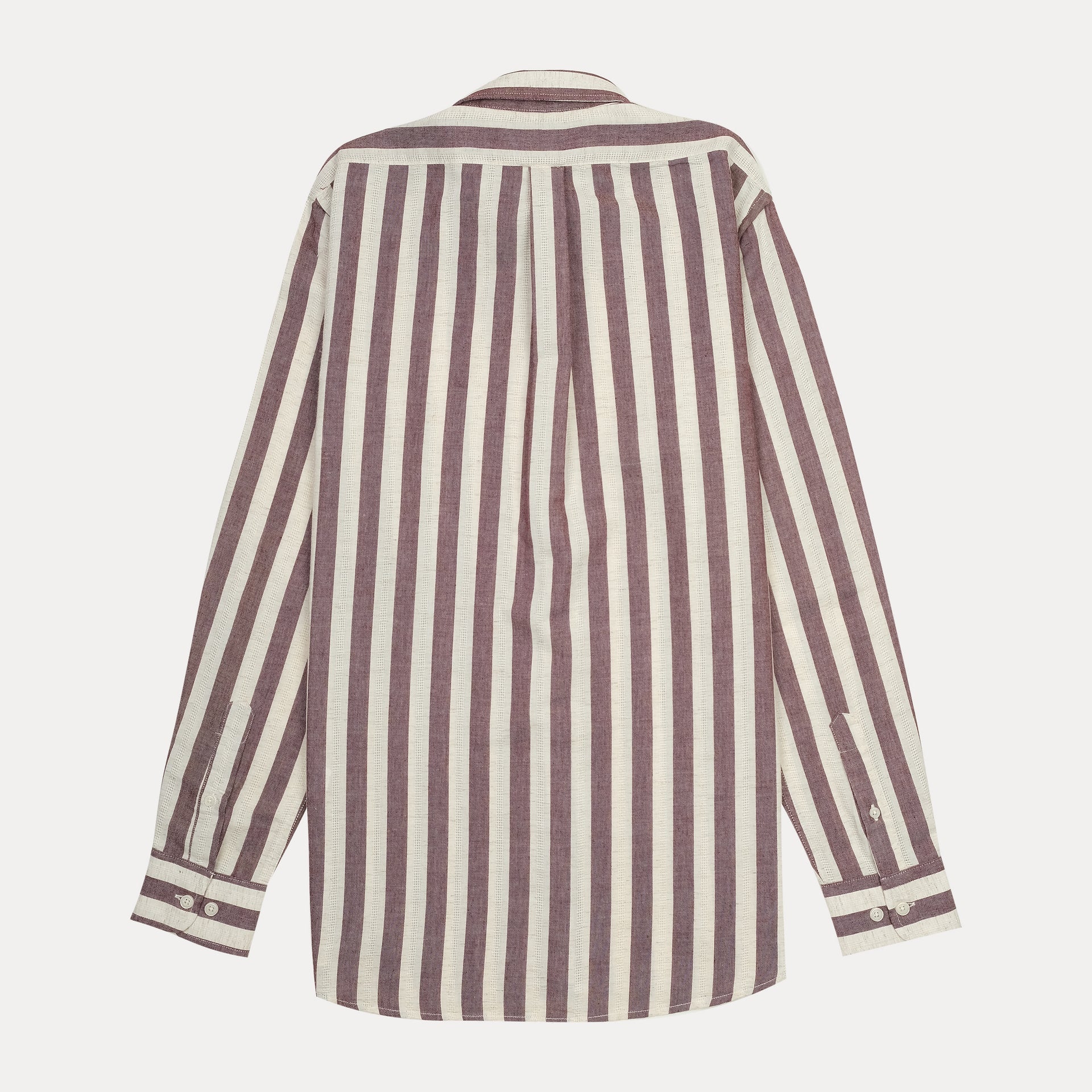 BROOKS BROTHERS Rustic Plum Tailored Fit Long Sleeve Striped Shirt