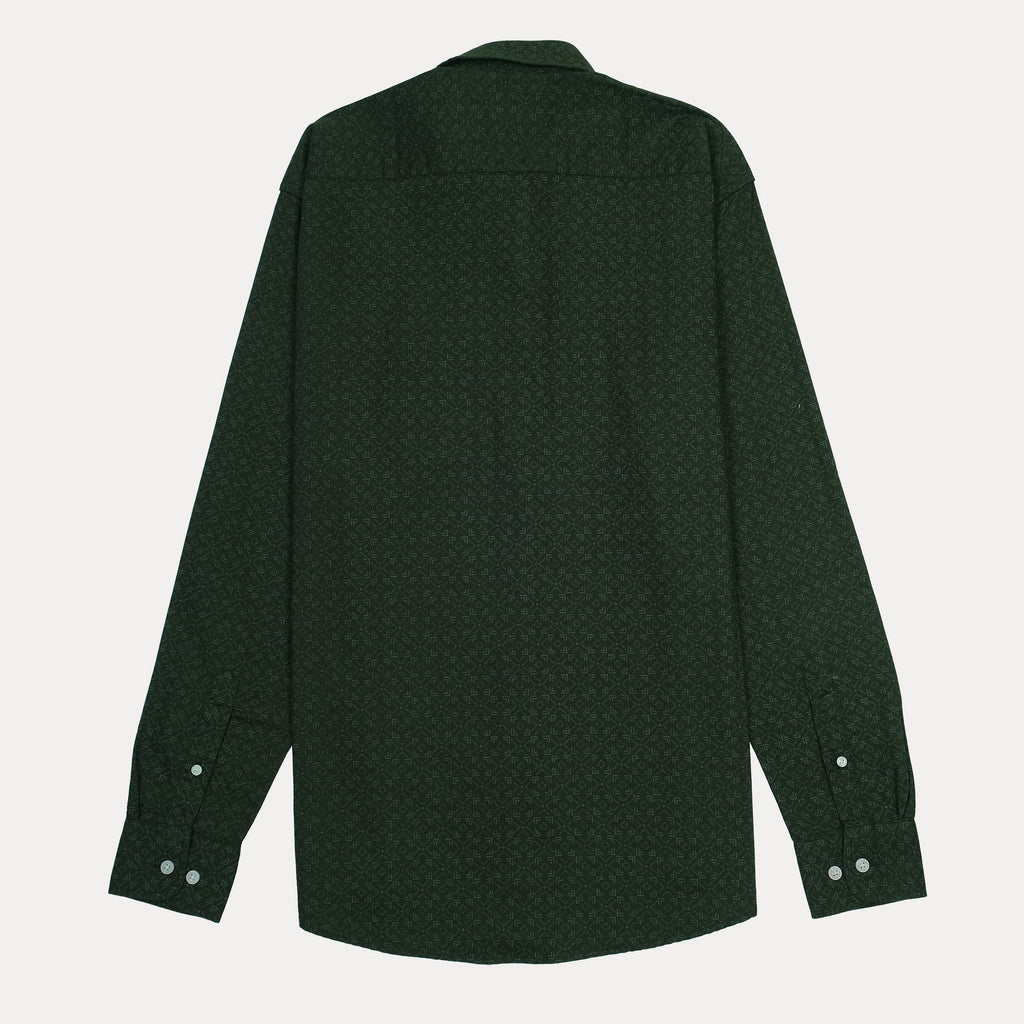 TOMMY HILFIGER Emerald Shadow Regular Fit Long Sleeve Textured Button-Up Shirt