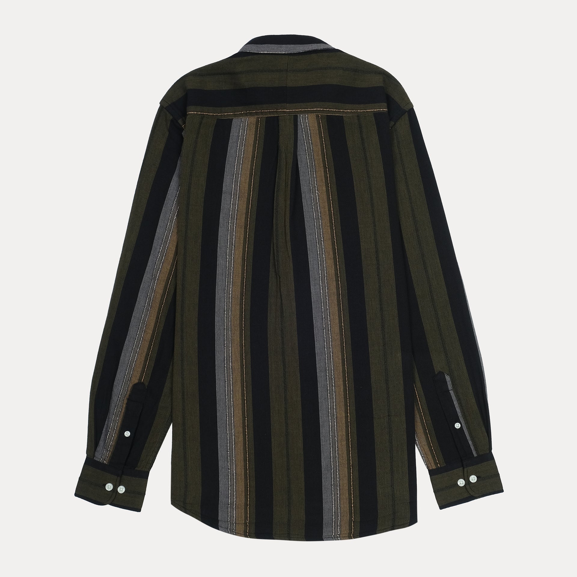 POLO RALPH LAUREN Enchanted Olive Tailored Fit Long Sleeve Striped Shirt