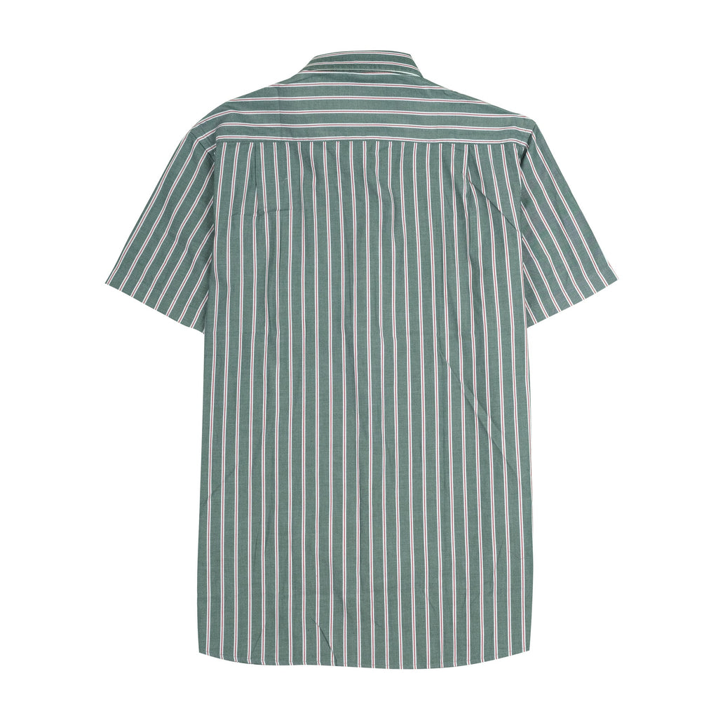 NAUTICA Forest Green Striped Slim Fit Short Sleeve Shirt