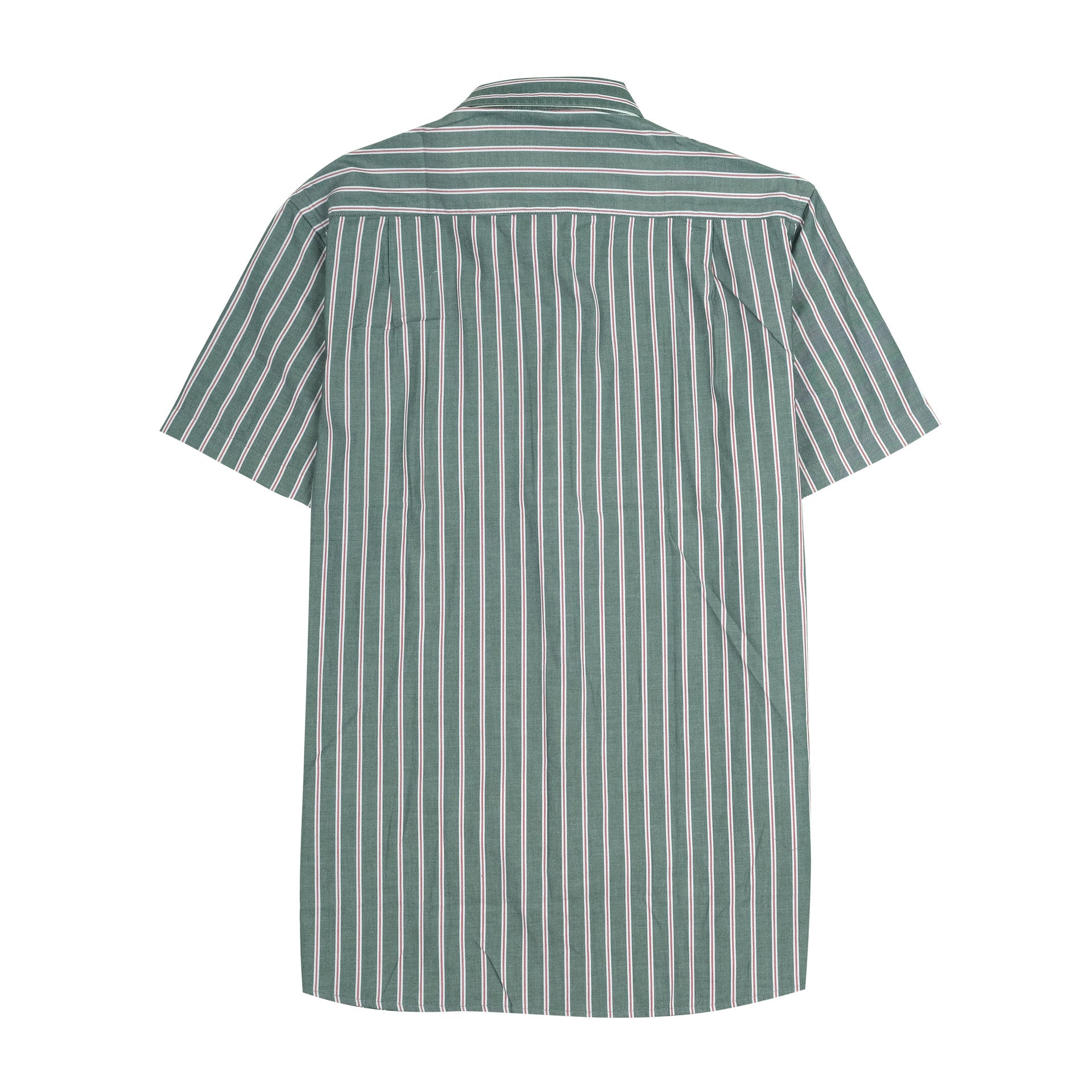 NAUTICA Forest Green Striped Slim Fit Short Sleeve Shirt