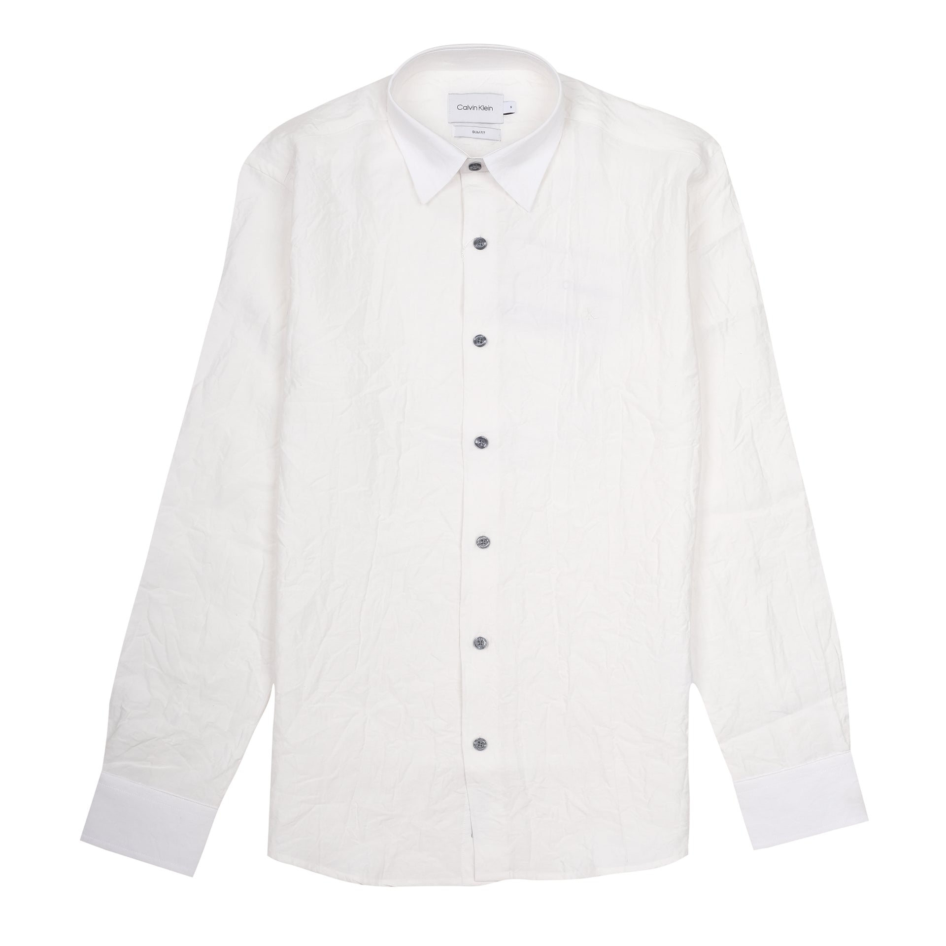 CALVIN KLEIN Frosted Pearl Slim Fit Long Sleeve Button-Up Shirt