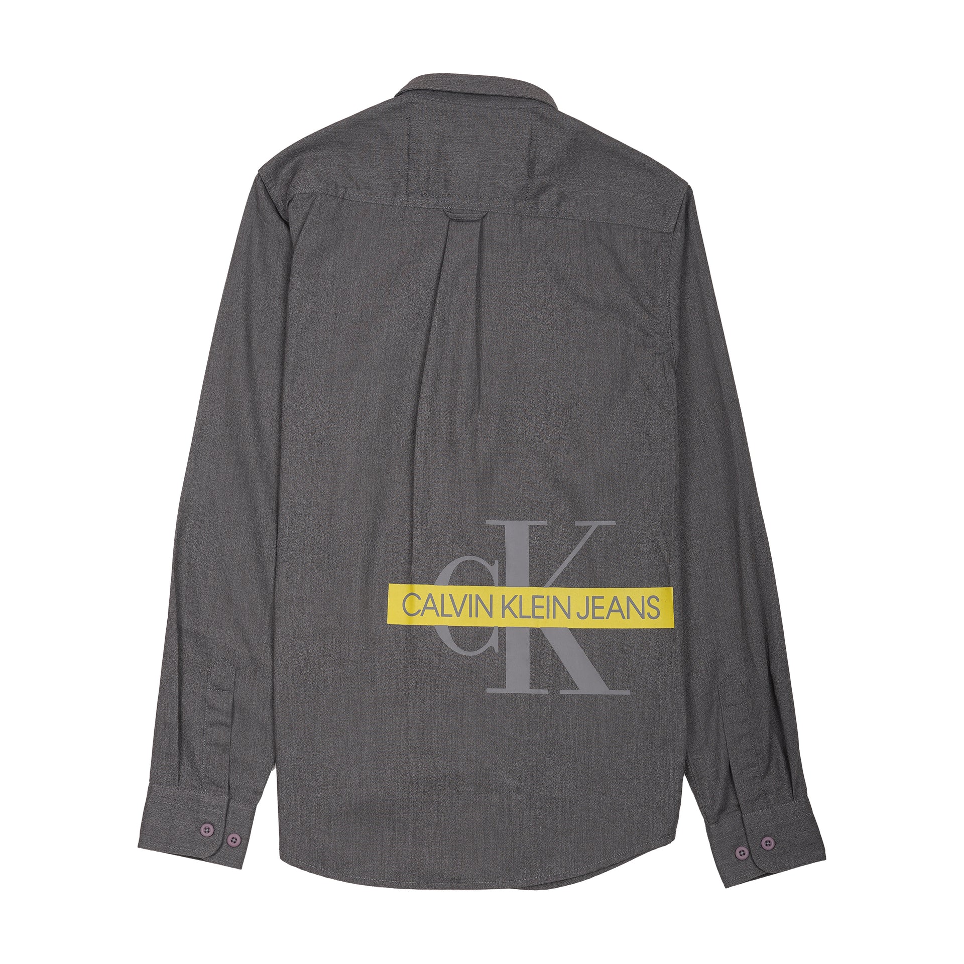 CALVIN KLEIN JEANS Ethereal Charcoal Modern Fit Long Sleeve Chambray Shirt