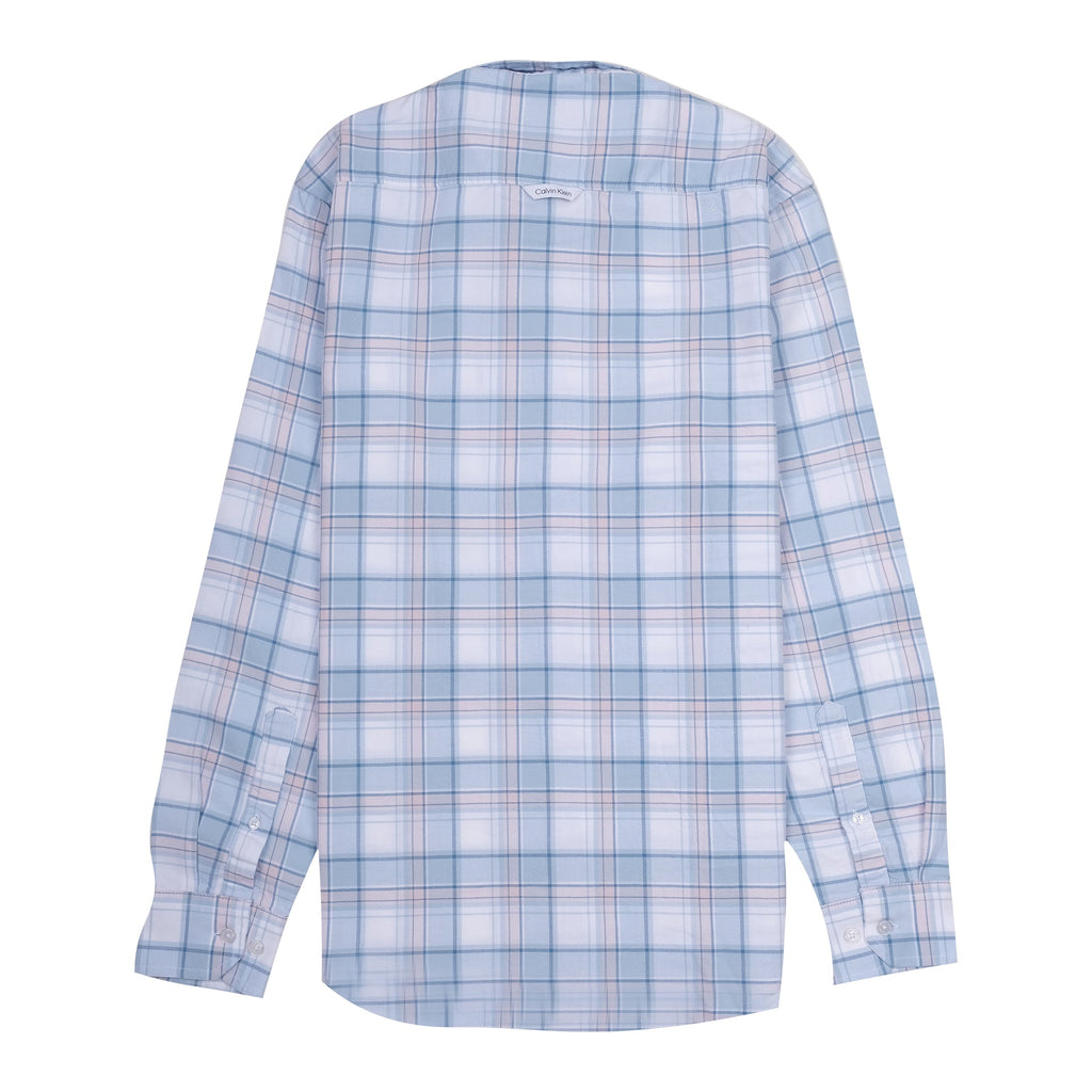 CALVIN KLEIN Tranquil Aqua Tailored Fit Long Sleeve Check Shirt