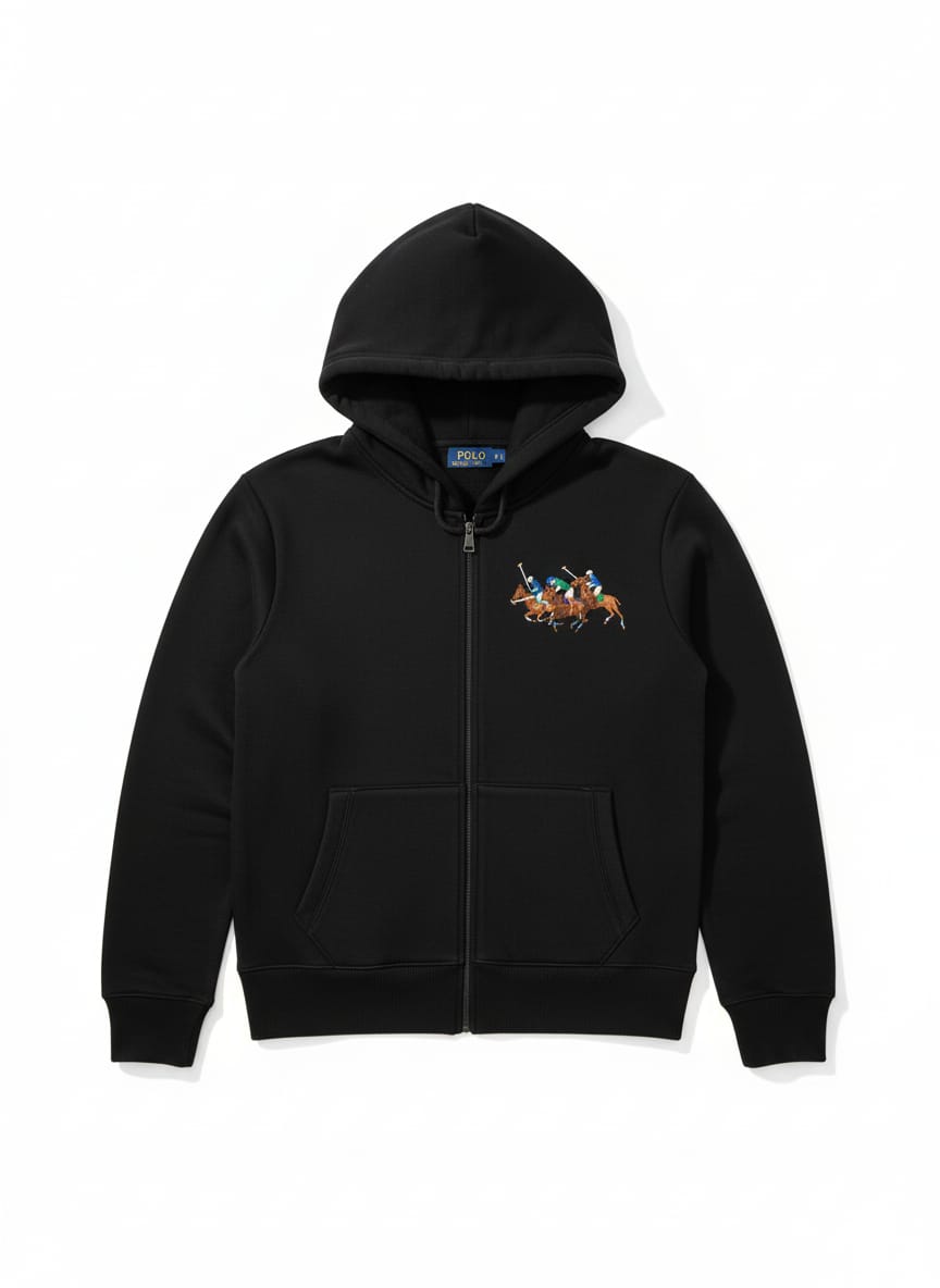 Polo Ralph Lauren Classic Zip-Up Hoodie with Equestrian Embroidery