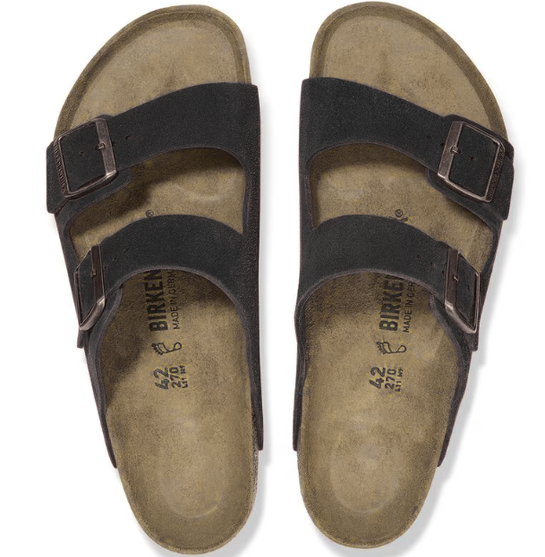 BIRKENSTOCK Twilight Charcoal Luxe Suede Arizona Sandals