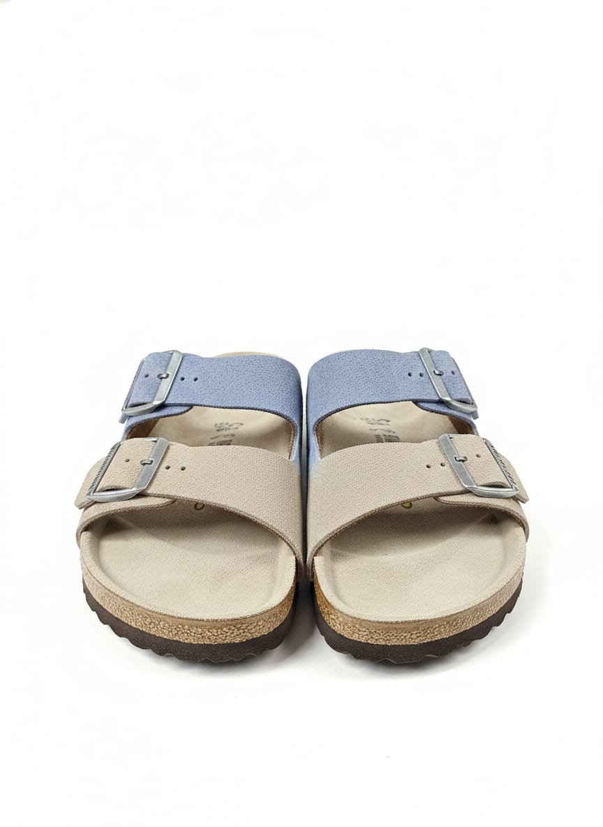 BIRKENSTOCK Serene Sky Duo-Strap Sandals in Soft Pebble and Driftwood
