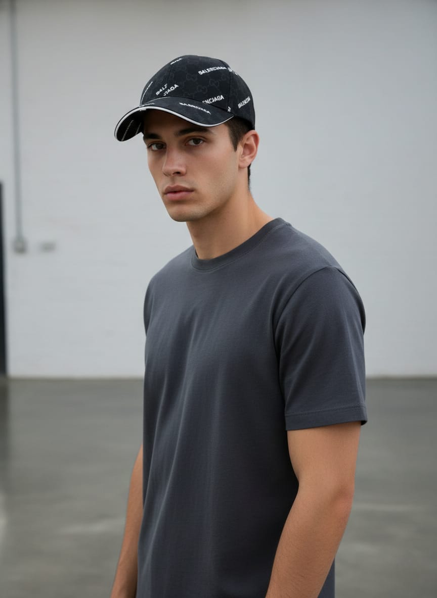 BALENCIAGA Shadowed Onyx Signature Logo Cap