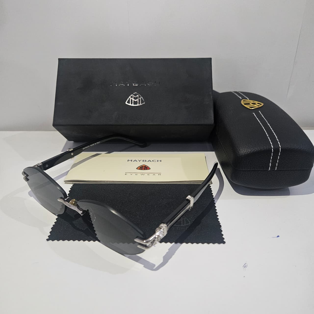 MAYBACH Luxe Black Sunglasses with Case