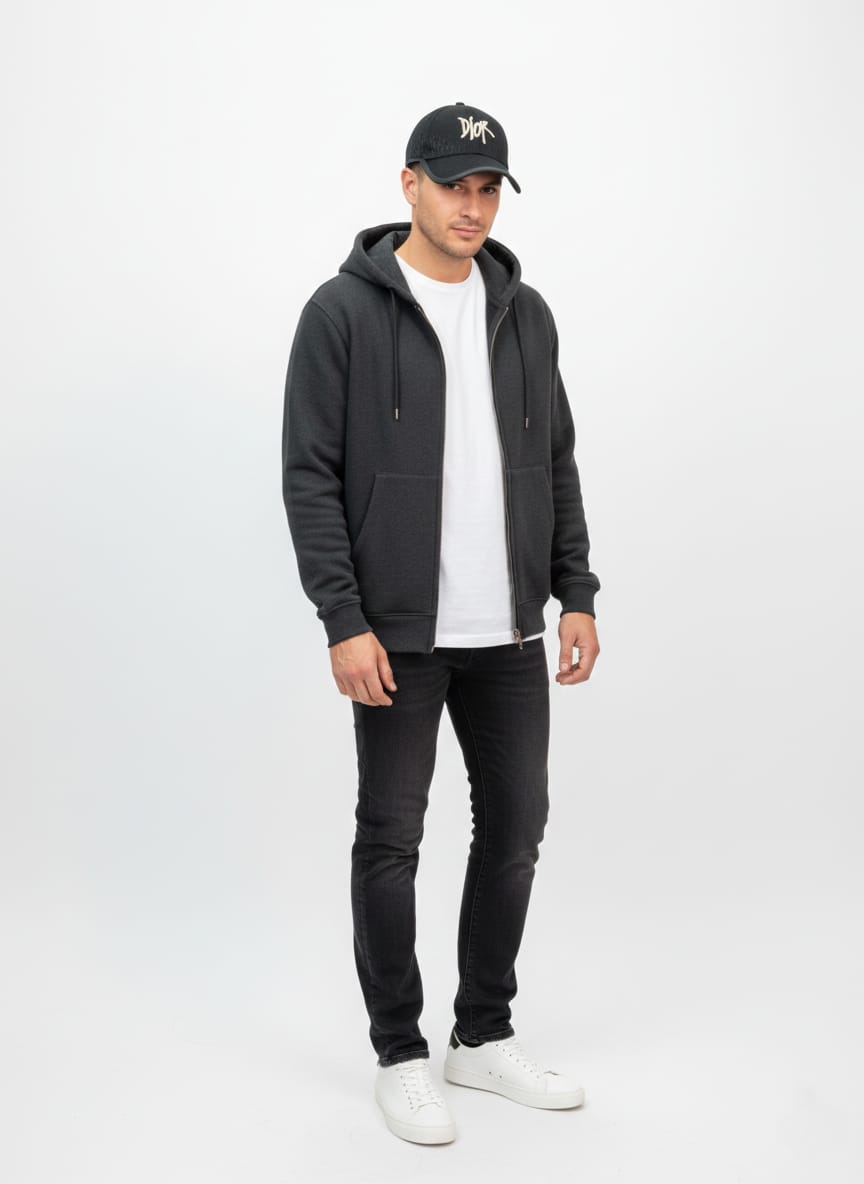 DIOR Obsidian Luxe Logo Cap & Hoodie Ensemble