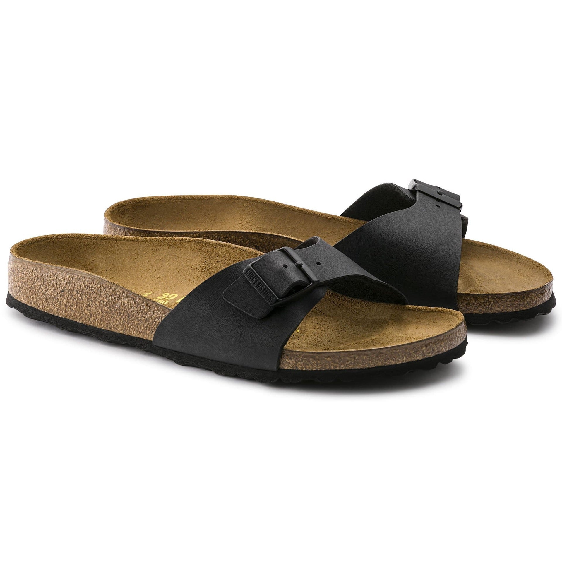 BIRKENSTOCK Midnight Onyx Luxe Leather Slide Sandals