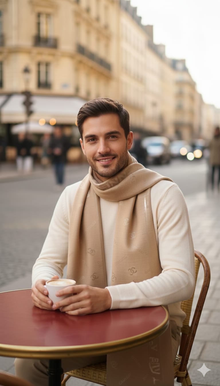 CHANEL Monogram Cashmere Blend Scarf