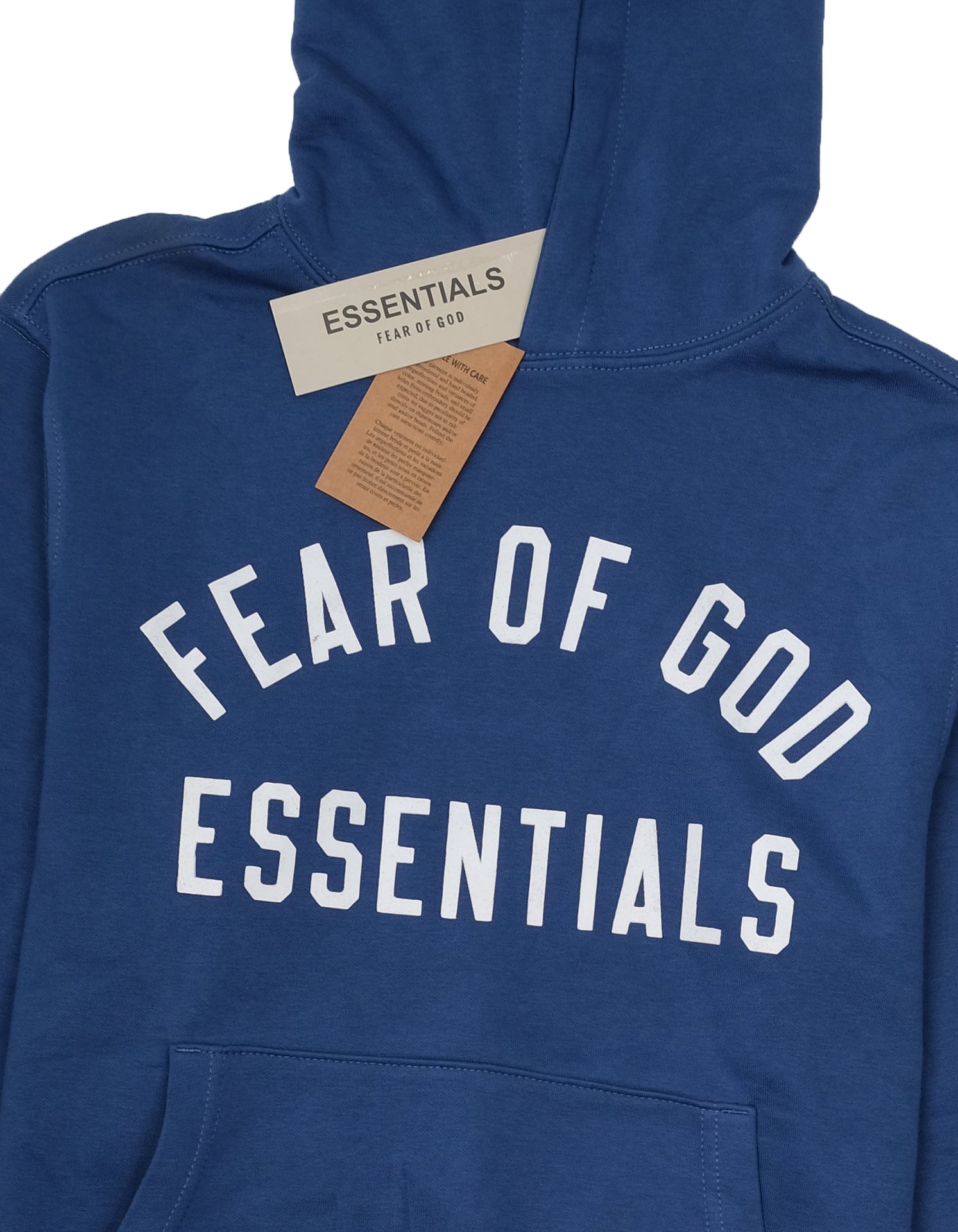 FEAR OF GOD Essentials Deep Ocean Classic Fit Logo Pullover Hoodie