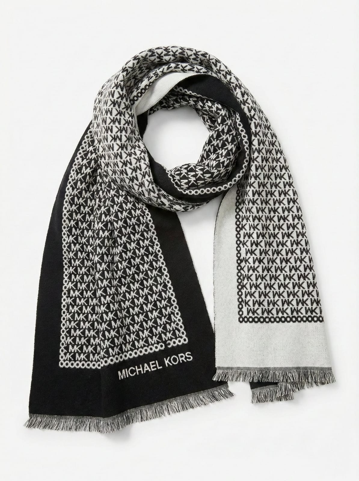 Michael Kors Monogrammed Wool Blend Scarf