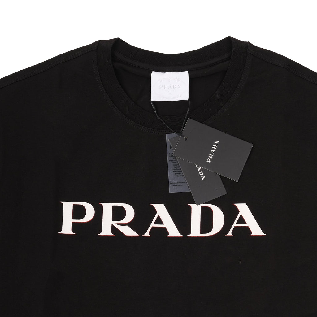 PRADA Midnight Noir Classic Fit Short Sleeve Logo Tee