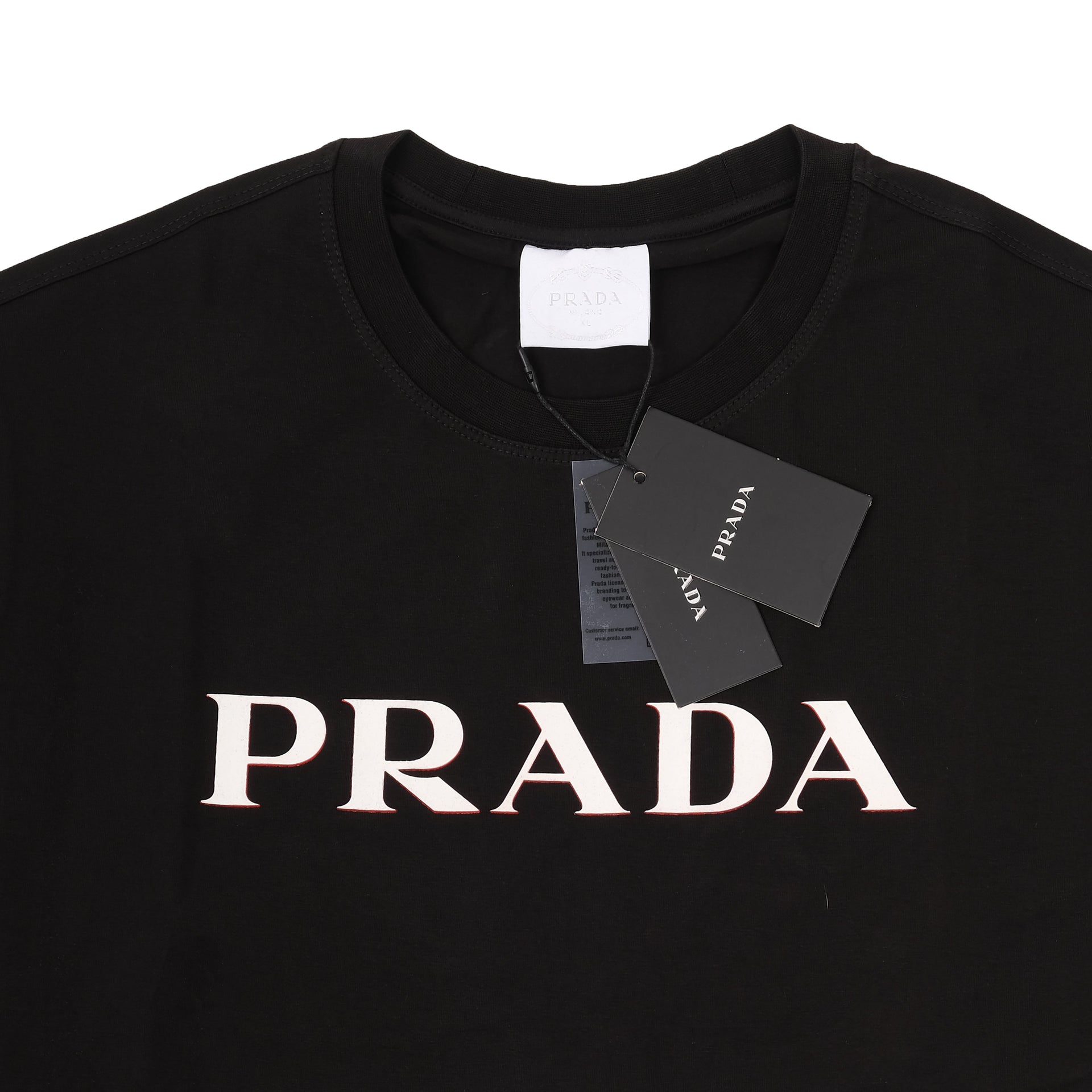 PRADA Midnight Noir Classic Fit Short Sleeve Logo Tee
