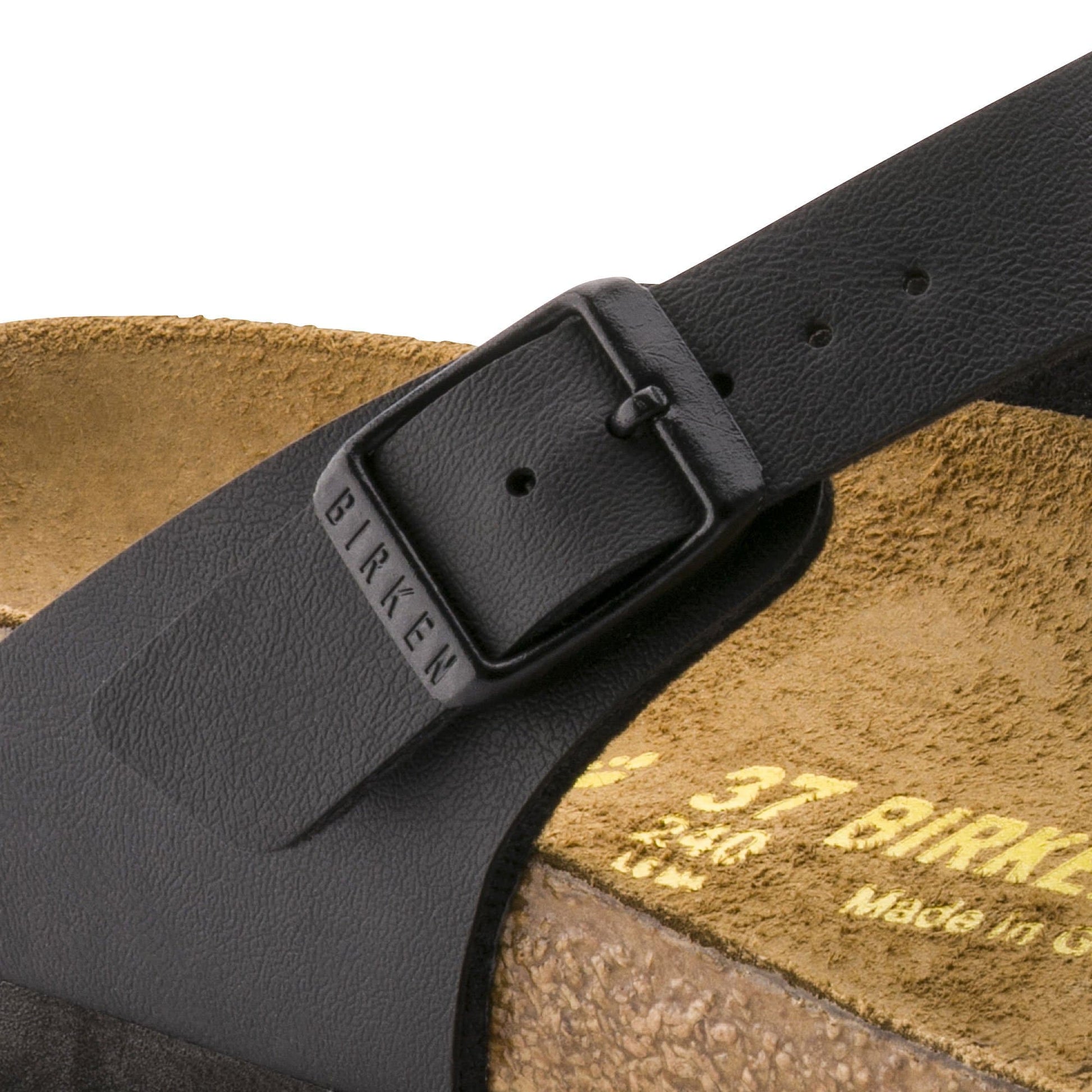 Birkenstock Elegant Black Leather Flip-Flops with Cork Footbed