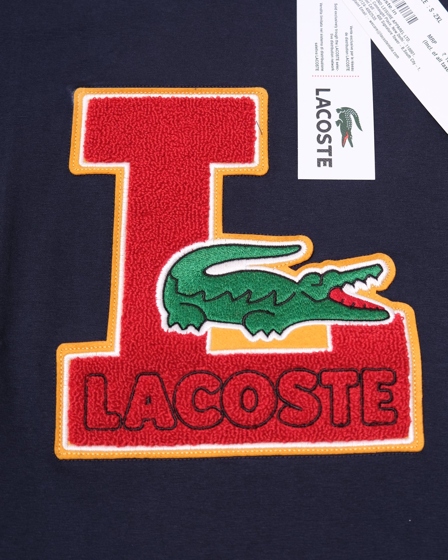LACOSTE Midnight Ink Classic Fit Varsity Logo Tee