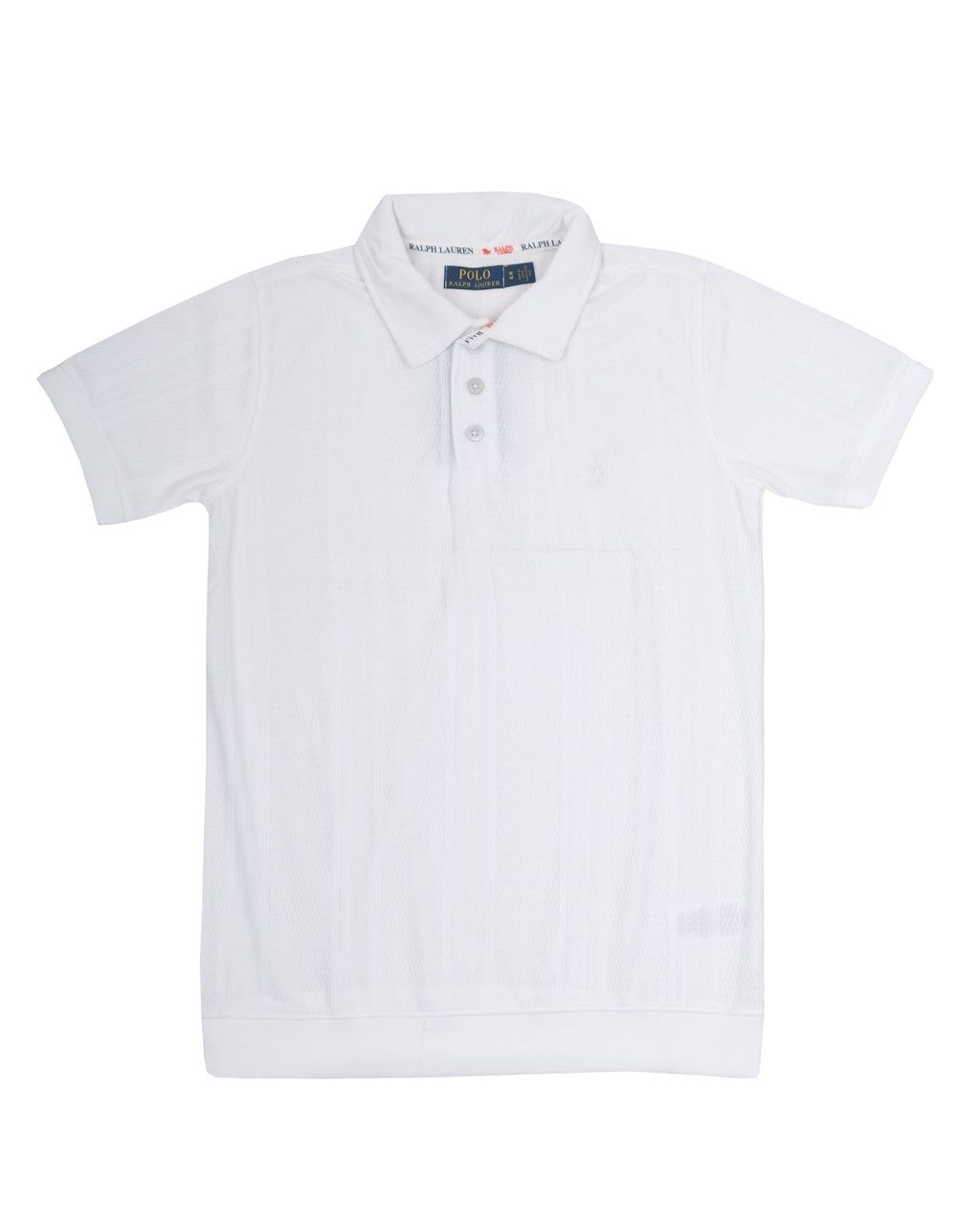 POLO RALPH LAUREN Frosted White Classic Fit Mesh Short Sleeve Polo Shirt