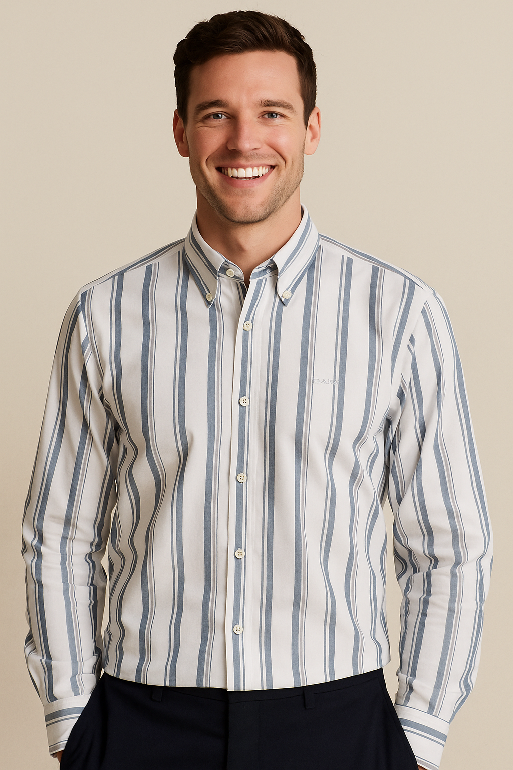 GANT Serene Ocean Slim Fit Long Sleeve Striped Button-Down Shirt