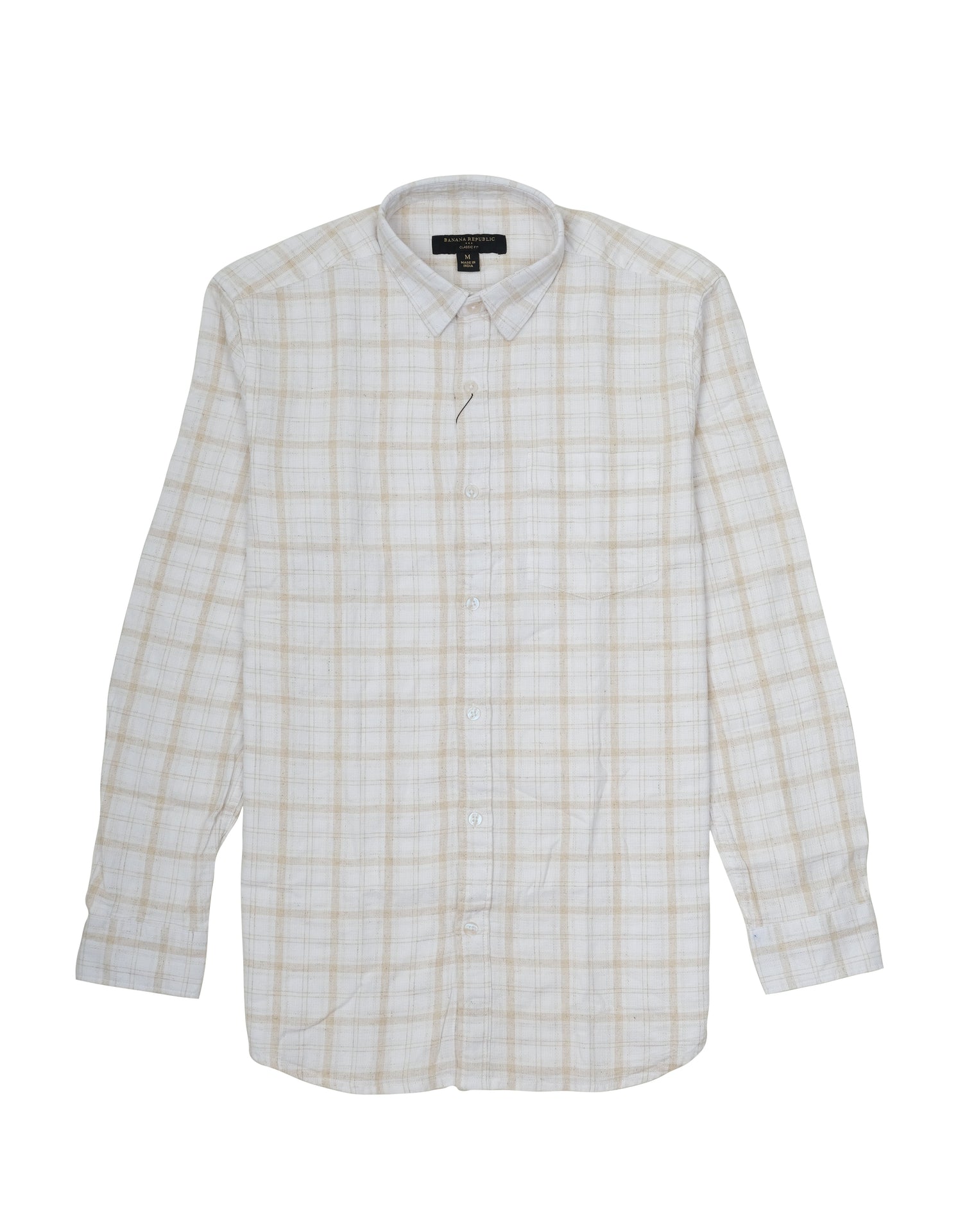 BANANA REPUBLIC Whispering Dune Classic Fit Long Sleeve Plaid Shirt