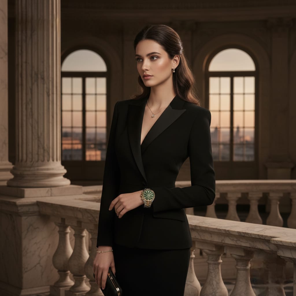 VERSACE Enchanted Forest Opulent Chronograph Watch with Golden Accents