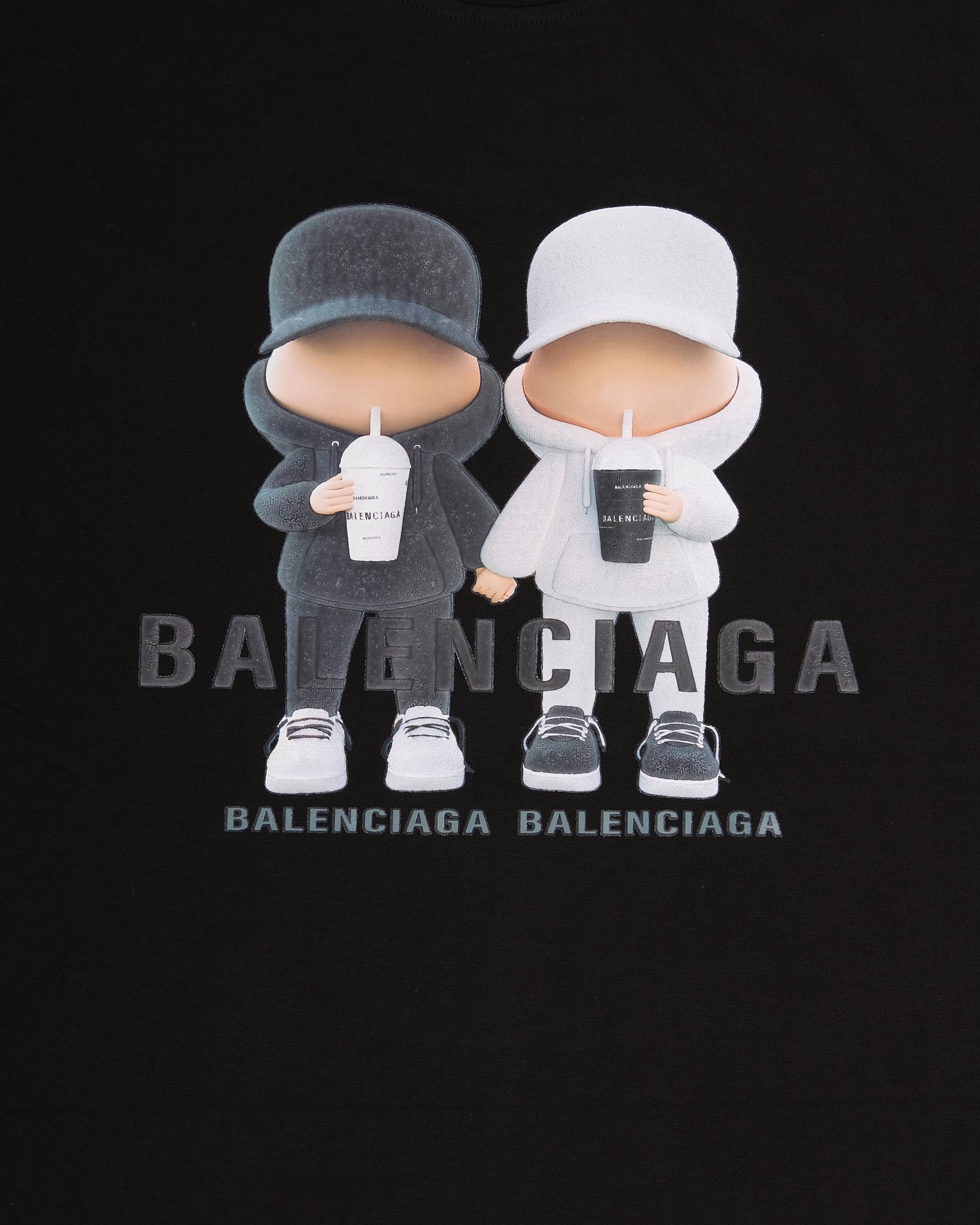 BALENCIAGA Midnight Noir Graphic Oversized Short Sleeve Tee