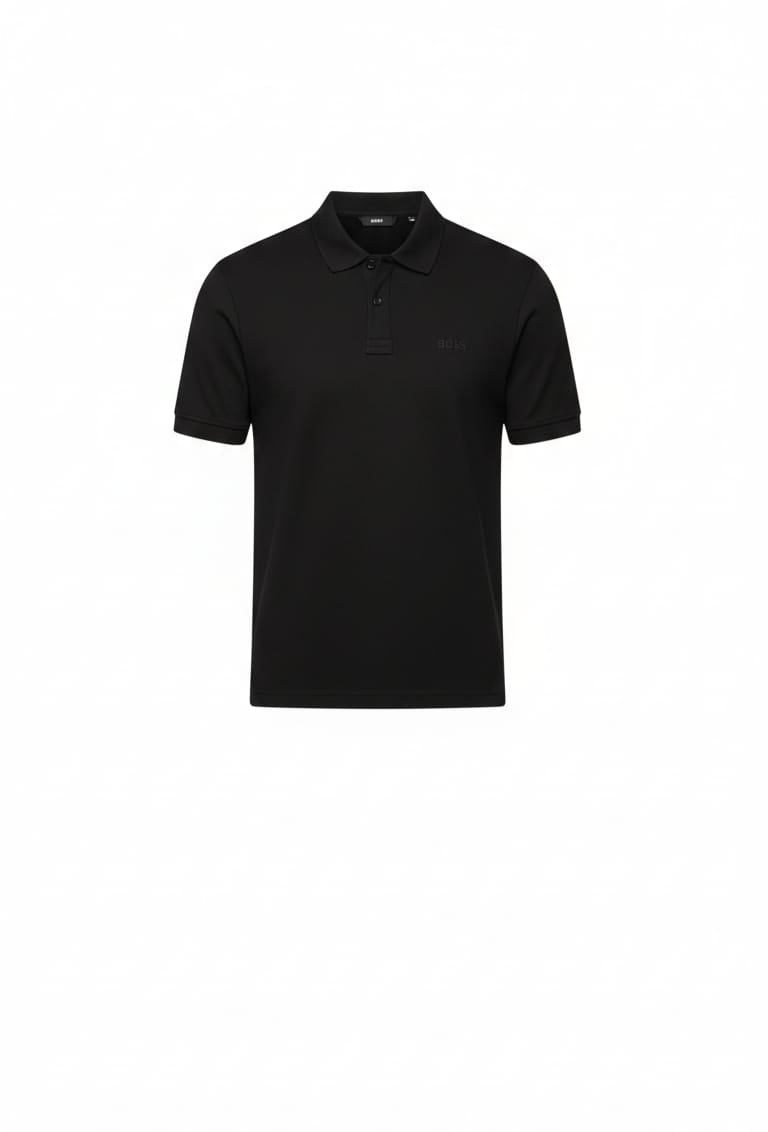 HUGO Starlit Charcoal Tailored Fit Short Sleeve Piqué Polo Shirt