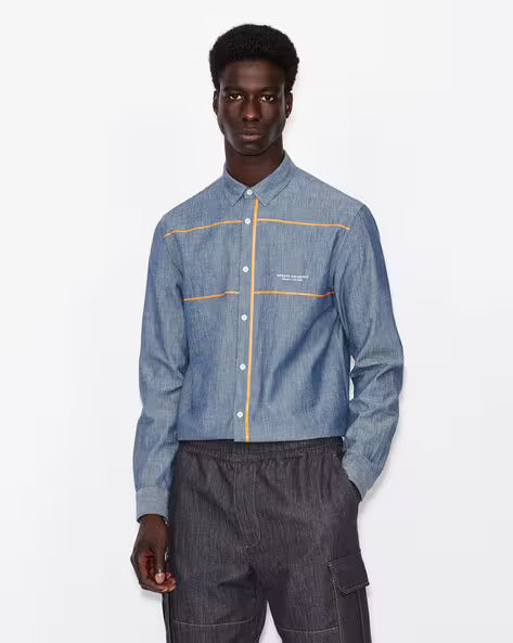 ARMANI EXCHANGE Men's Denim Stripe Button-Up Shirt