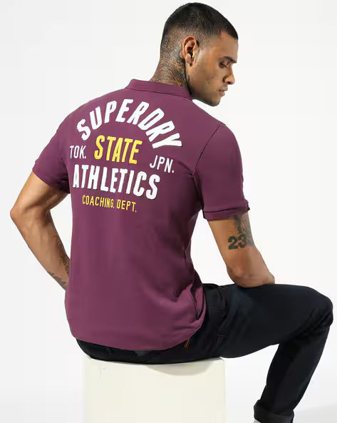 Superdry Vintage Athletic Polo in Majestic Plum - Sporty & Stylish