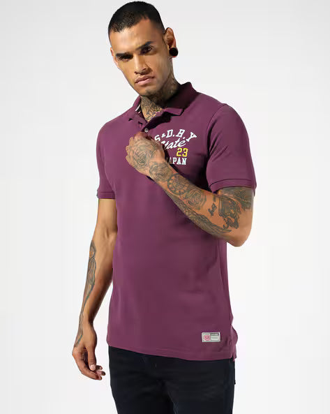 Superdry Vintage Athletic Polo in Majestic Plum - Sporty & Stylish