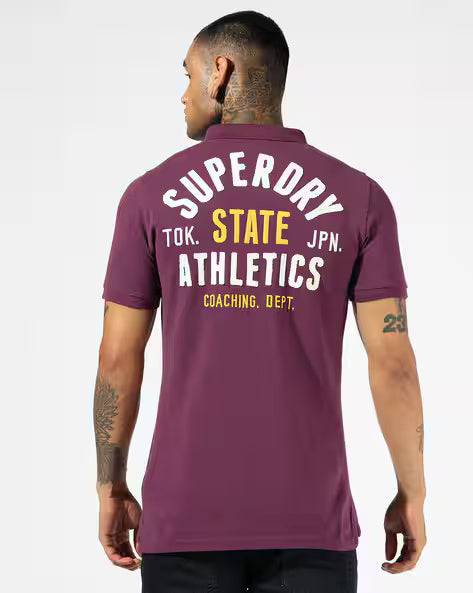 Superdry Vintage Athletic Polo in Majestic Plum - Sporty & Stylish