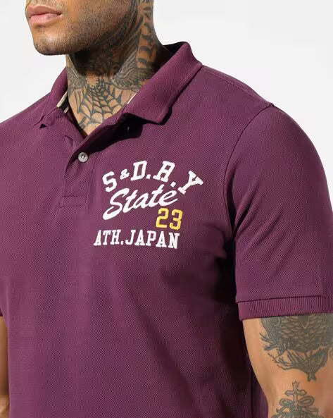 Superdry Vintage Athletic Polo in Majestic Plum - Sporty & Stylish