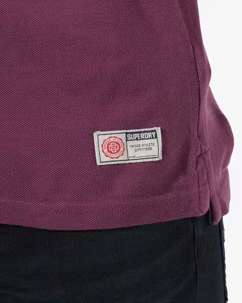 Superdry Vintage Athletic Polo in Majestic Plum - Sporty & Stylish