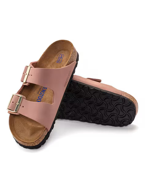 BIRKENSTOCK Petal Dust Luxe Leather Arizona Slide Sandals