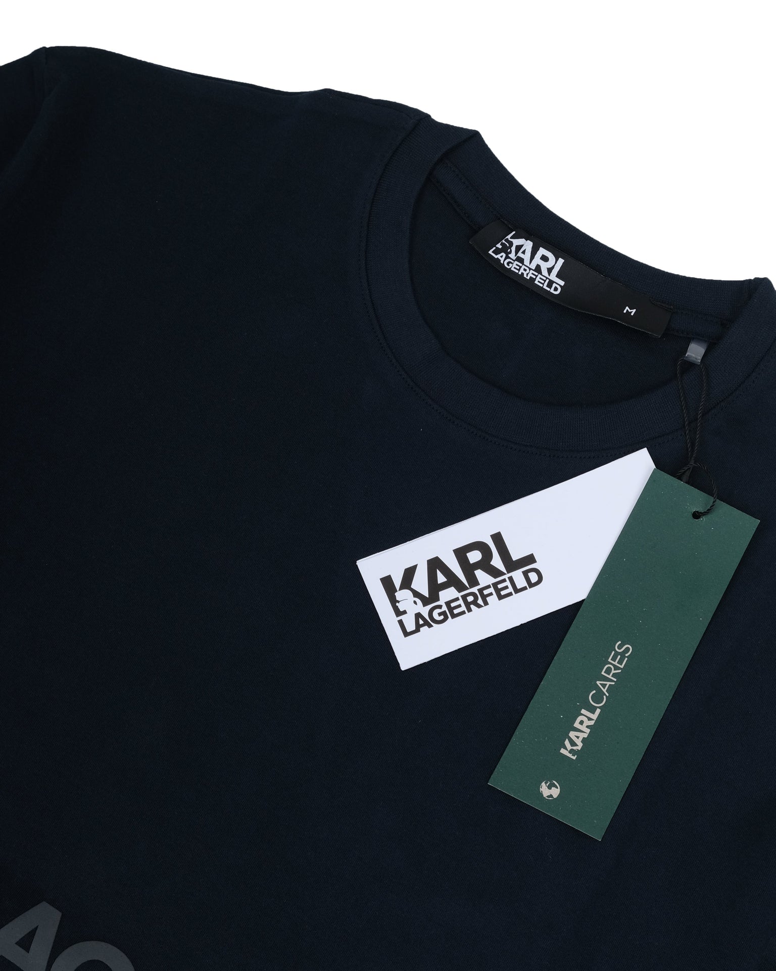 KARL LAGERFELD Midnight Navy Luxe Graphic Crewneck Tee