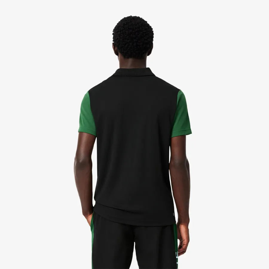 LACOSTE Enchanted Emerald Tailored Fit Colorblock Polo Shirt