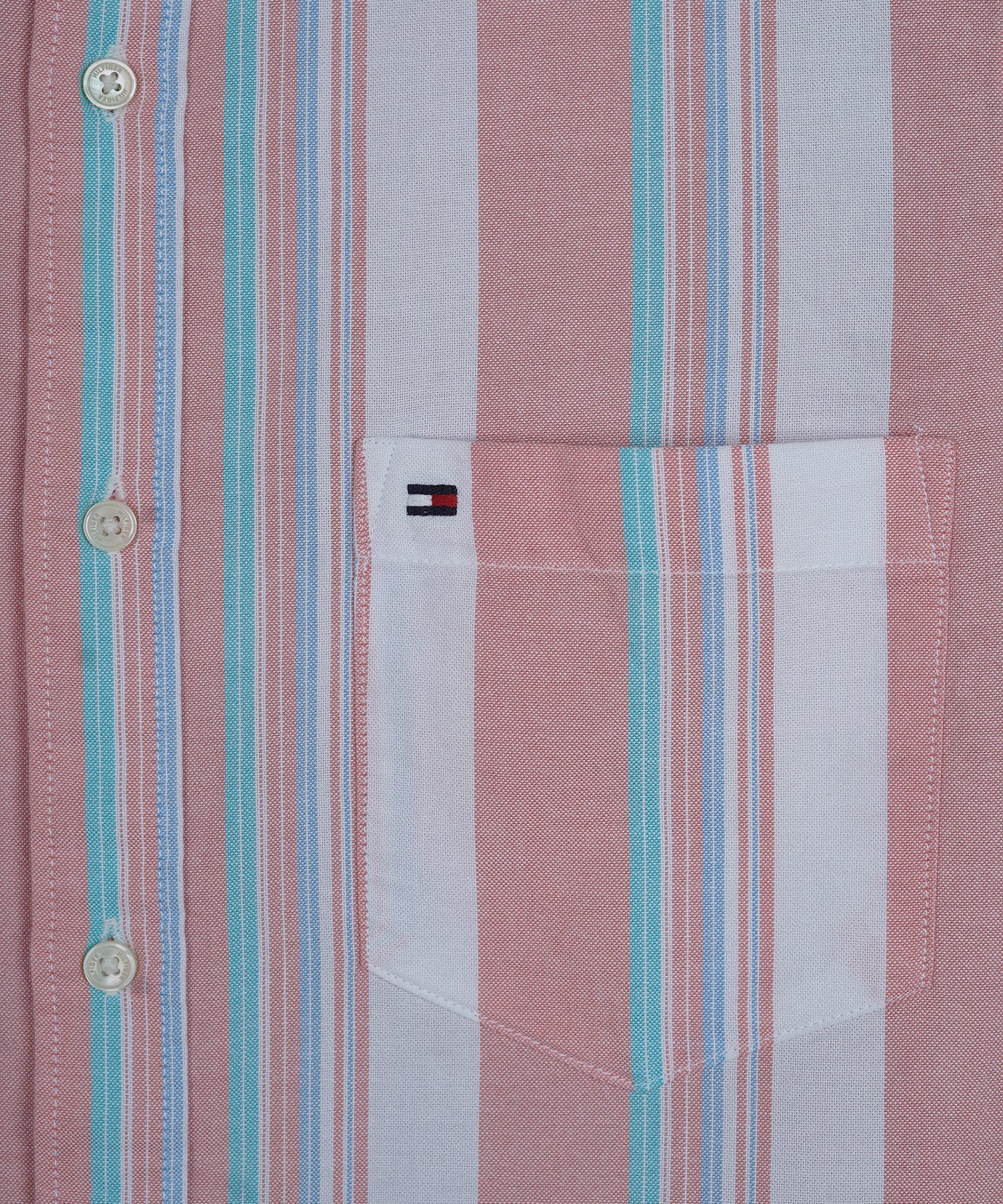 TOMMY HILFIGER Radiant Coral Tailored Fit Long Sleeve Button-Up Shirt