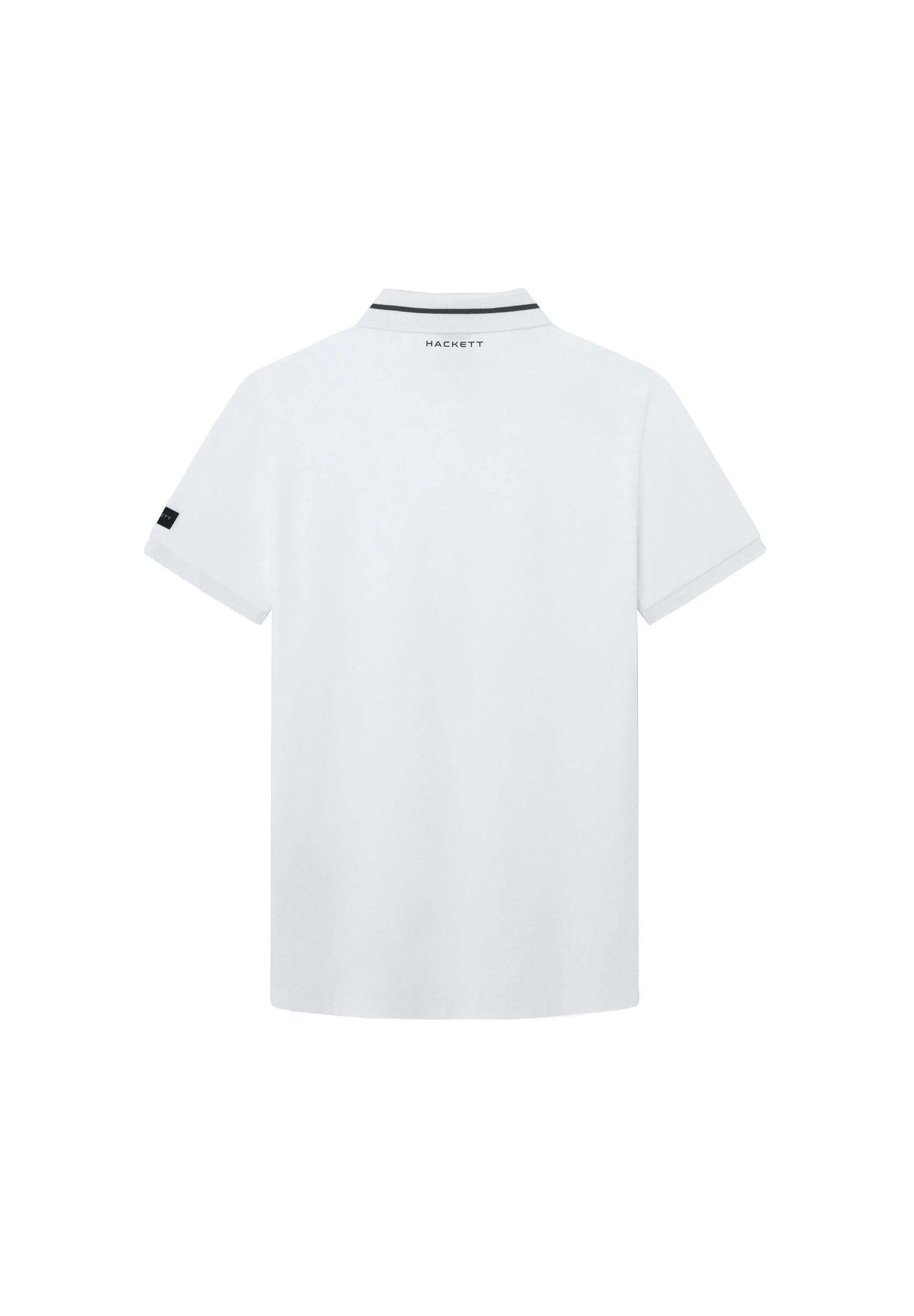HACKETT Ethereal Snow Luxe Fit Short Sleeve Piqué Polo Shirt