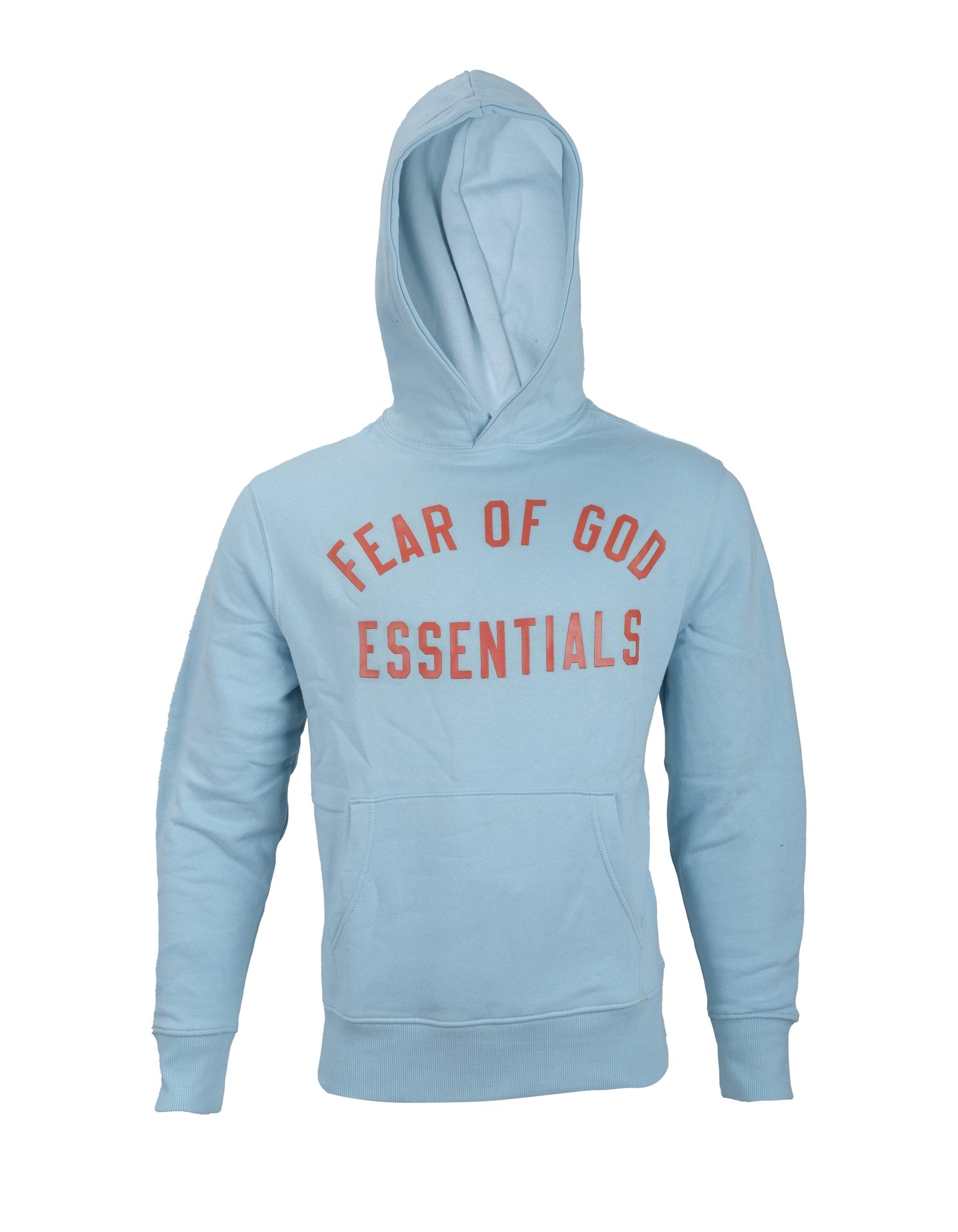 FEAR OF GOD ESSENTIALS Tranquil Blue Oversized Logo Pullover Hoodie