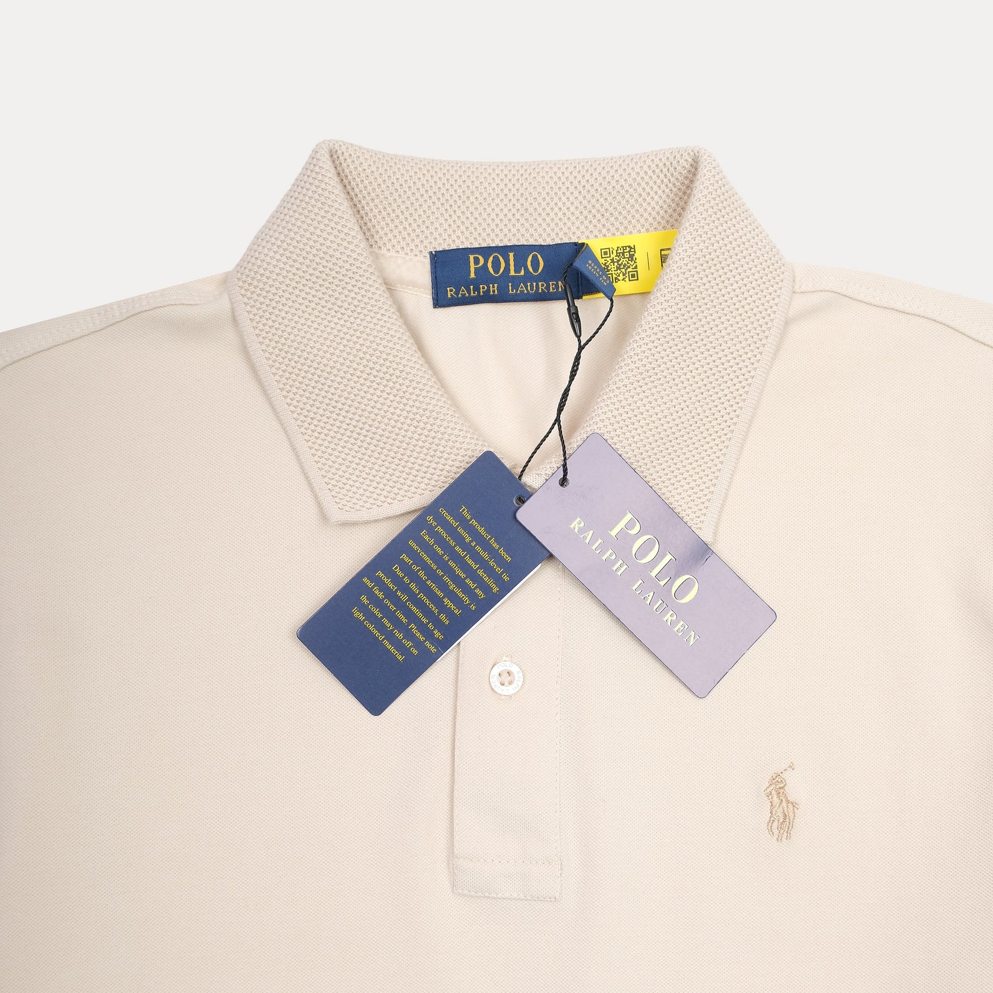 POLY RALPH LAUREN Seraphic Cream Tailored Fit Short Sleeve Cotton Polo