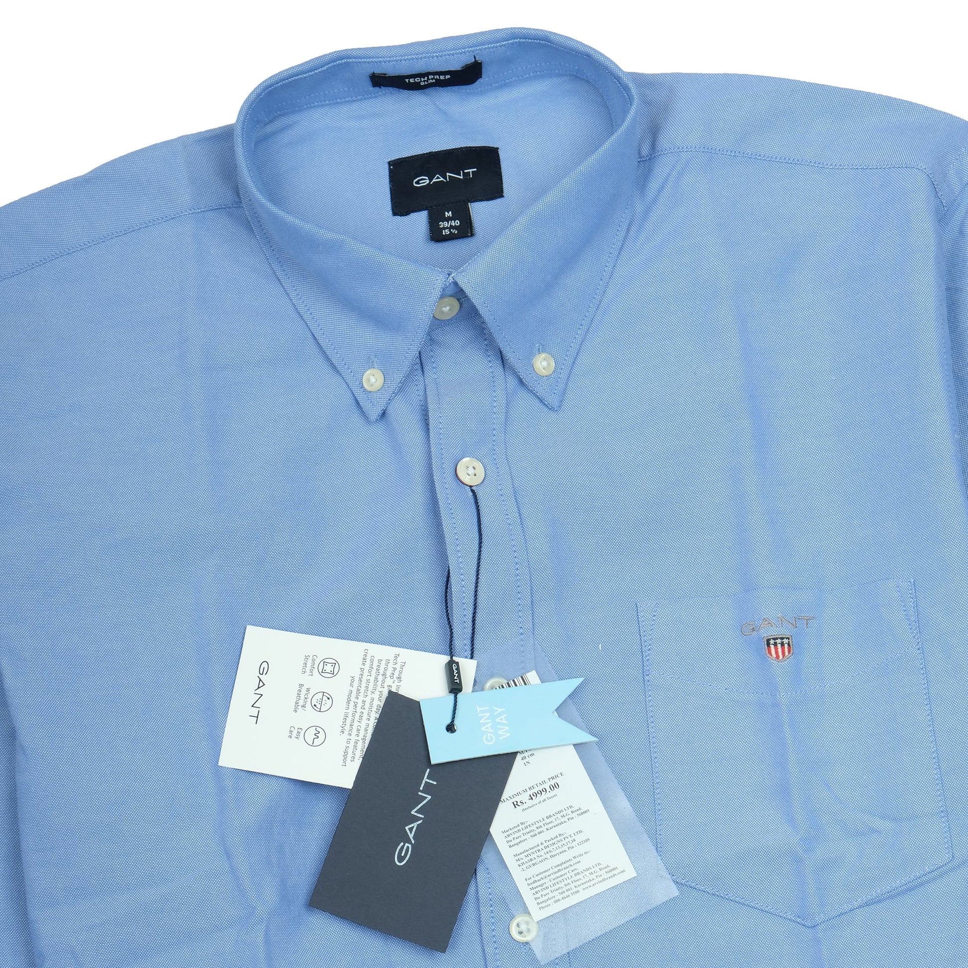 GANT Effortlessly Elegant Sky Blue Button-Up Shirt
