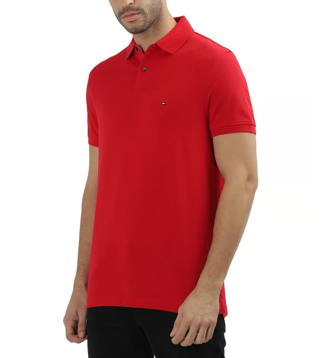 TOMMY HILFIGER Ember Red Classic Fit Short Sleeve Polo Shirt