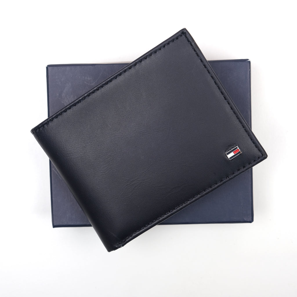 TOMMY HILFIGER Sleek Midnight Blue Leather Wallet