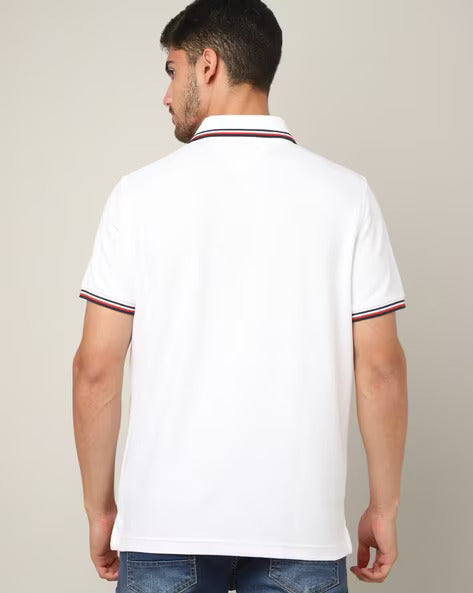 TOMMY HILFIGER Pure Snow Classic Fit Striped Collar Polo