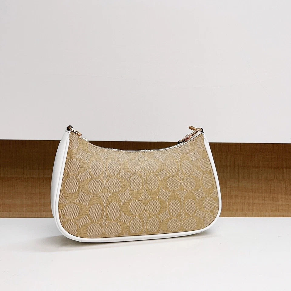 COACH Sunbeam Champagne Luxe Canvas Hobo Bag